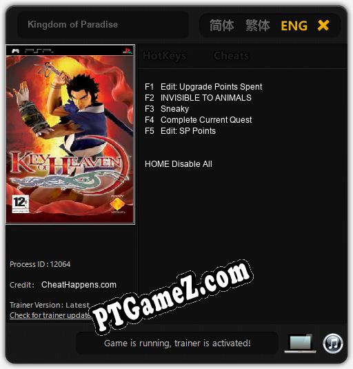 Kingdom of Paradise: Cheats, Trainer +5 [CheatHappens.com]