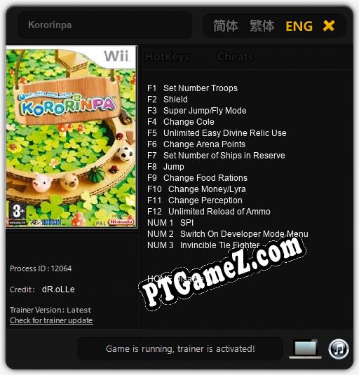 Treinador liberado para Kororinpa [v1.0.6]