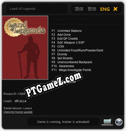 Land of Legends: Cheats, Trainer +11 [dR.oLLe]