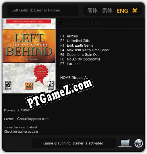Left Behind: Eternal Forces: Treinador (V1.0.86)