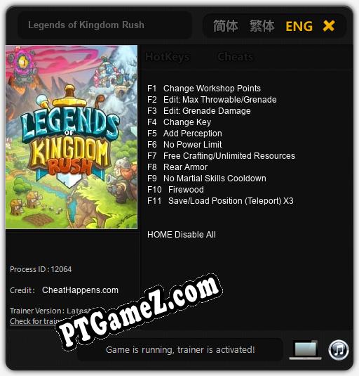 Legends of Kingdom Rush: Trainer +11 [v1.5]