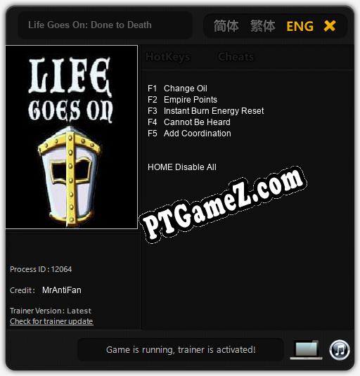 Life Goes On: Done to Death: Cheats, Trainer +5 [MrAntiFan]