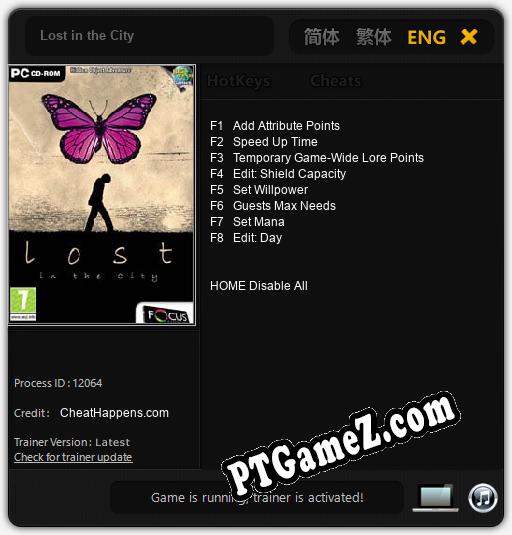 Lost in the City: Cheats, Trainer +8 [CheatHappens.com]