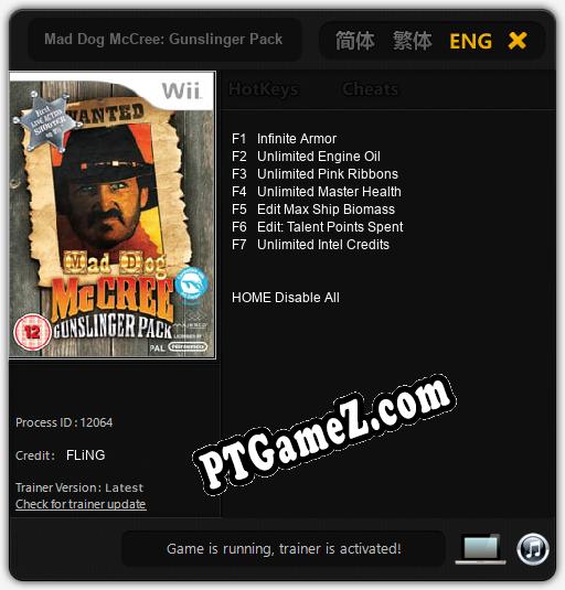 Mad Dog McCree: Gunslinger Pack: Treinador (V1.0.32)