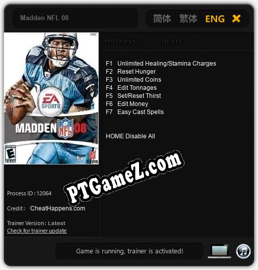 Treinador liberado para Madden NFL 08 [v1.0.7]