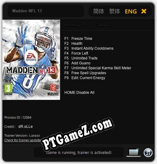 Madden NFL 13: Treinador (V1.0.80)