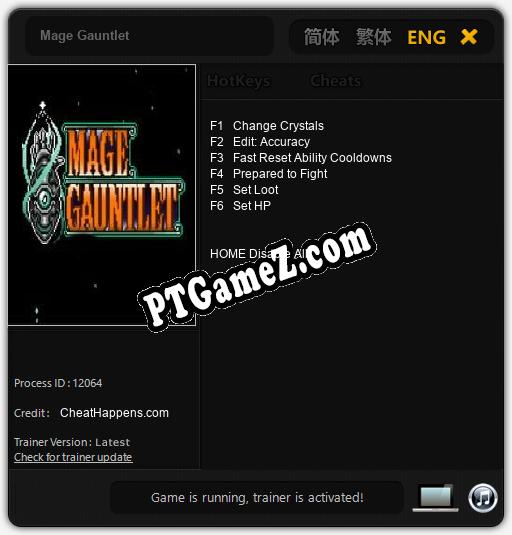 Treinador liberado para Mage Gauntlet [v1.0.9]