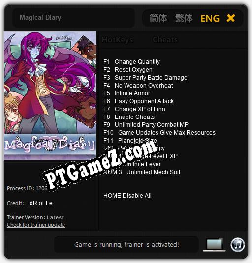 Magical Diary: Cheats, Trainer +15 [dR.oLLe]