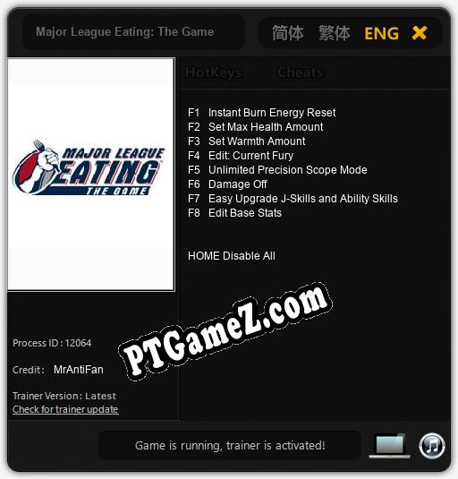 Major League Eating: The Game: Trainer +8 [v1.9]