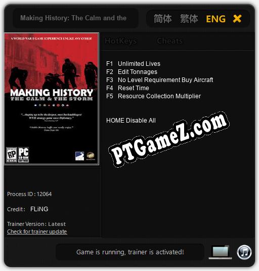Making History: The Calm and the Storm: Trainer +5 [v1.5]