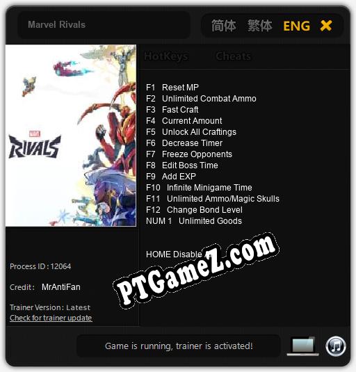 Treinador liberado para Marvel Rivals [v1.0.2]