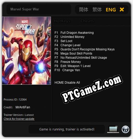 Marvel Super War: Treinador (V1.0.60)