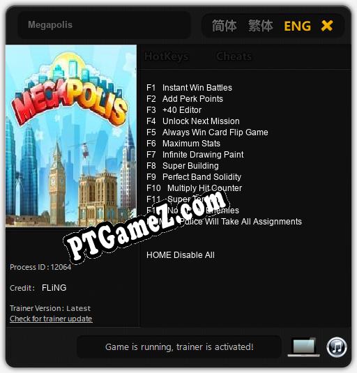 Treinador liberado para Megapolis [v1.0.2]