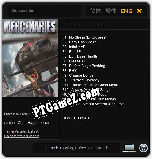 Treinador liberado para Mercenaries [v1.0.1]