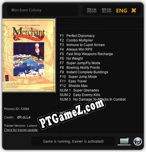 Merchant Colony: Treinador (V1.0.49)