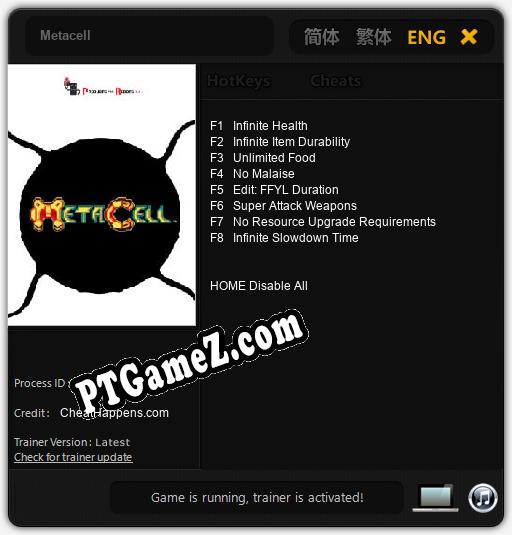 Treinador liberado para Metacell [v1.0.5]