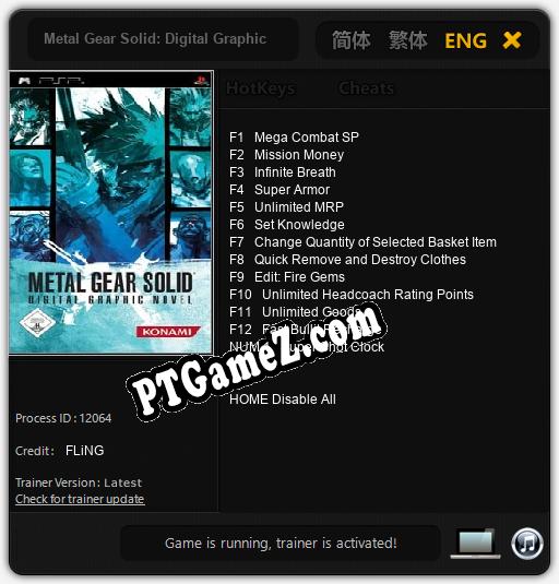 Metal Gear Solid: Digital Graphic Novel: Treinador (V1.0.44)