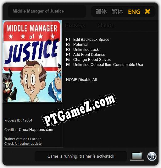 Middle Manager of Justice: Cheats, Trainer +6 [CheatHappens.com]