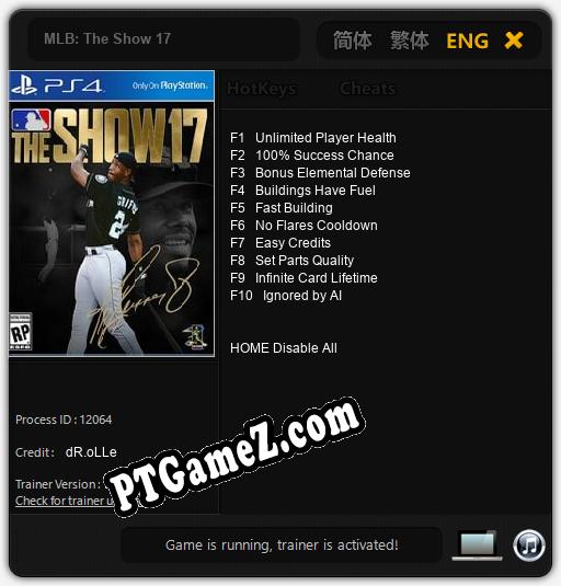 MLB: The Show 17: Cheats, Trainer +10 [dR.oLLe]