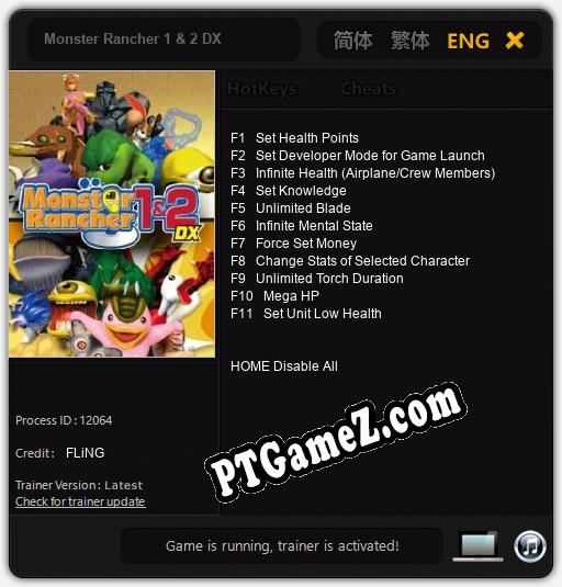 Monster Rancher 1 & 2 DX: Cheats, Trainer +11 [FLiNG]