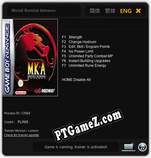 Mortal Kombat Advance: Treinador (V1.0.2)