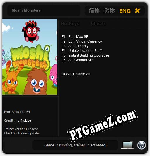 Treinador liberado para Moshi Monsters [v1.0.7]
