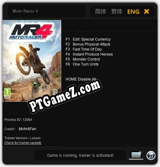 Treinador liberado para Moto Racer 4 [v1.0.3]