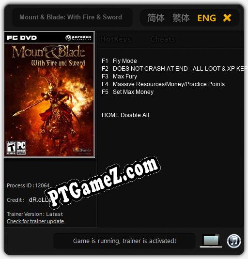 Mount & Blade: With Fire & Sword: Treinador (V1.0.80)