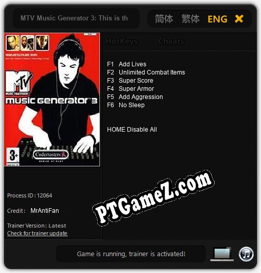 MTV Music Generator 3: This is the Remix: Trainer +6 [v1.2]