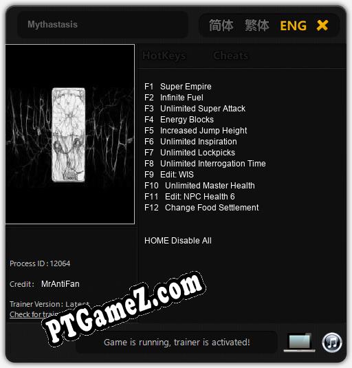 Mythastasis: Trainer +12 [v1.6]