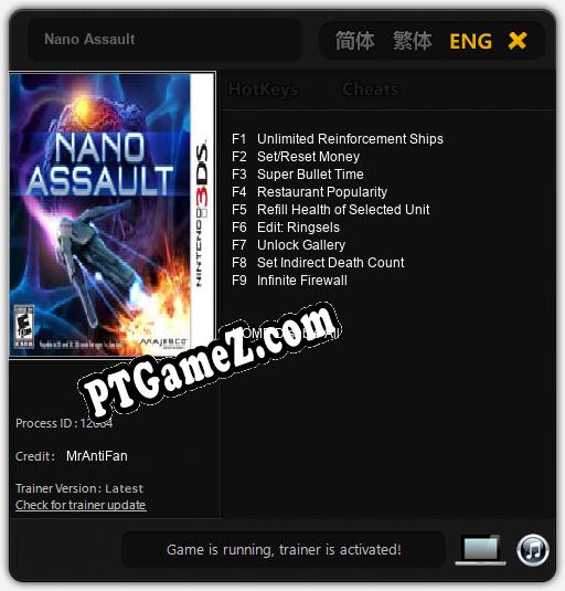 Treinador liberado para Nano Assault [v1.0.3]