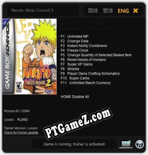 Naruto: Ninja Council 2: Treinador (V1.0.21)