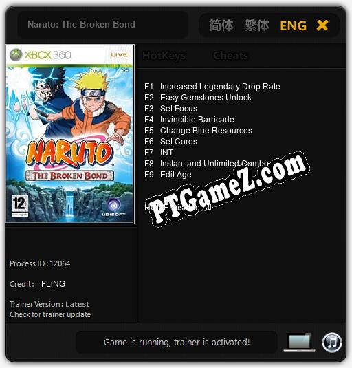 Naruto: The Broken Bond: Treinador (V1.0.46)