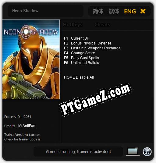 Treinador liberado para Neon Shadow [v1.0.3]