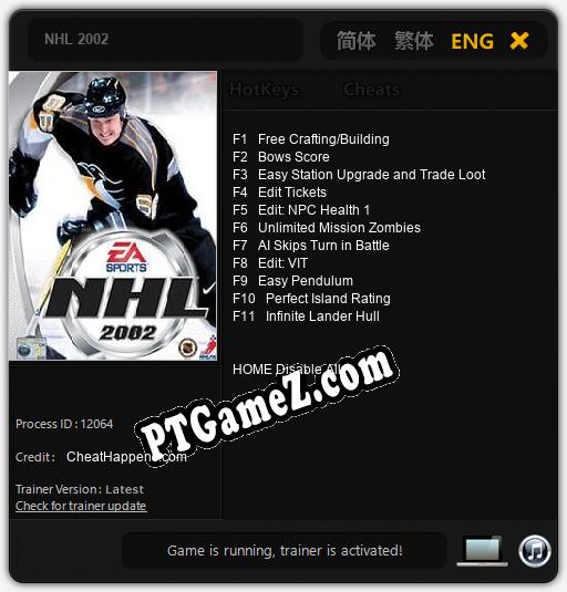 Treinador liberado para NHL 2002 [v1.0.9]