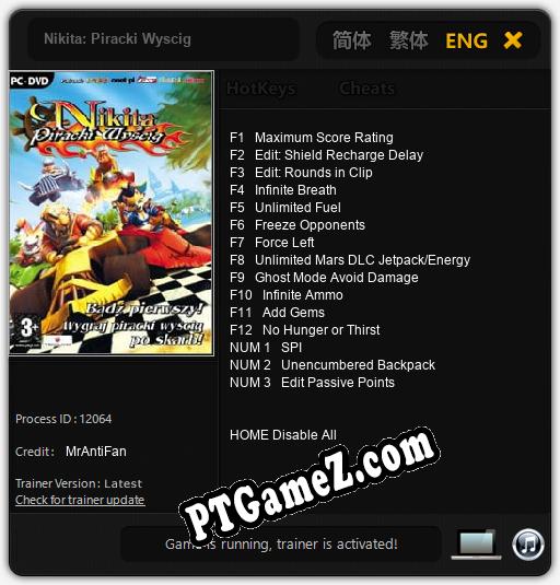 Nikita: Piracki Wyscig: Cheats, Trainer +15 [MrAntiFan]