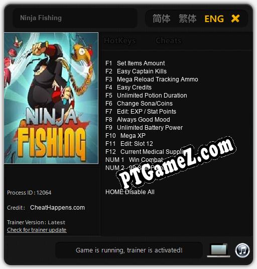 Ninja Fishing: Cheats, Trainer +14 [CheatHappens.com]