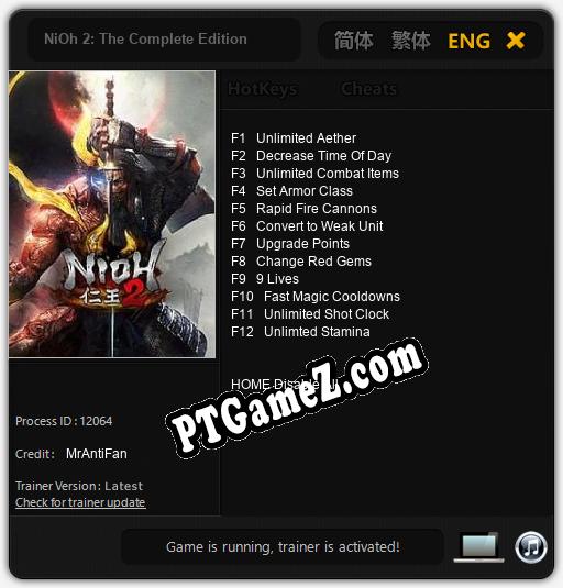 NiOh 2: The Complete Edition: Treinador (V1.0.39)