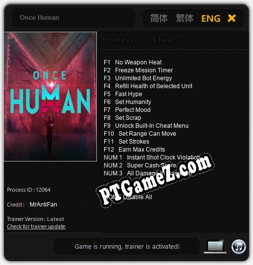 Treinador liberado para Once Human [v1.0.1]