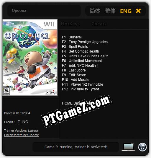 Treinador liberado para Opoona [v1.0.5]