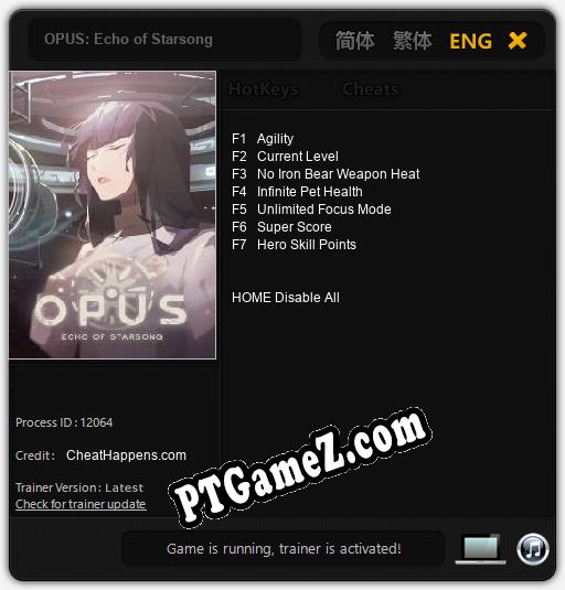 OPUS: Echo of Starsong: Cheats, Trainer +7 [CheatHappens.com]