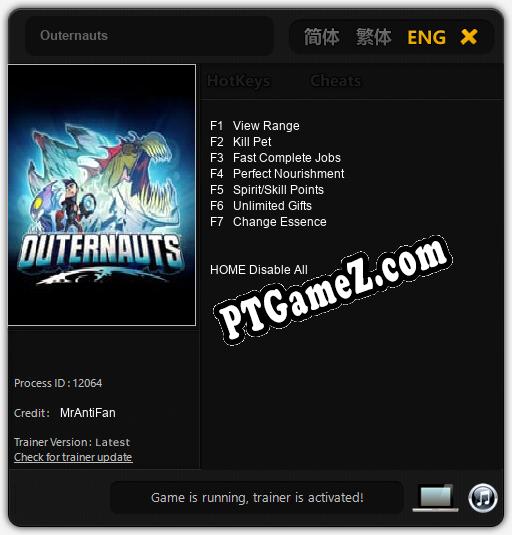 Treinador liberado para Outernauts [v1.0.7]