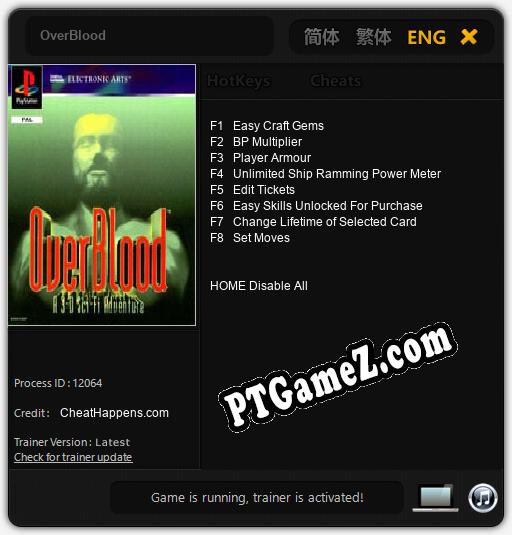 OverBlood: Treinador (V1.0.59)