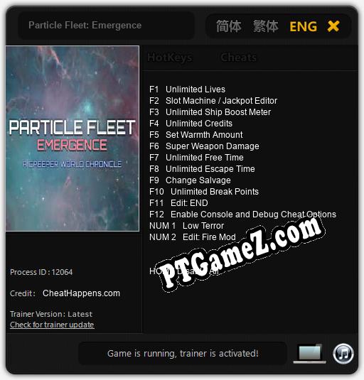 Particle Fleet: Emergence: Treinador (V1.0.68)