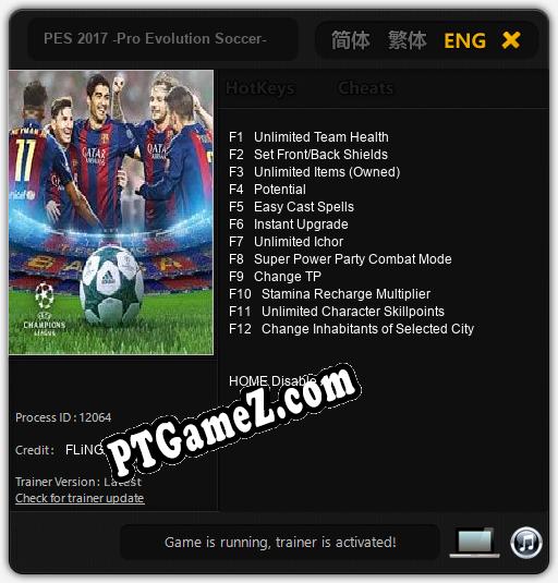 Treinador liberado para PES 2017 -Pro Evolution Soccer- [v1.0.2]
