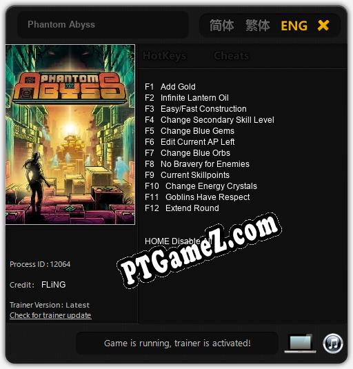 Treinador liberado para Phantom Abyss [v1.0.8]