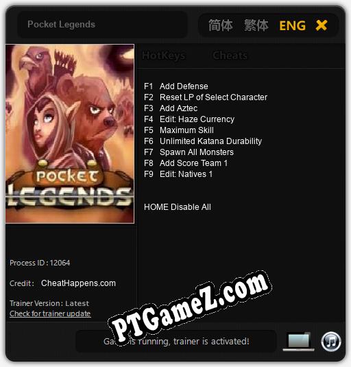 Pocket Legends: Treinador (V1.0.20)