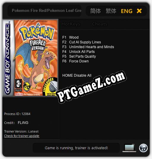 Pokemon Fire Red/Pokemon Leaf Green: Cheats, Trainer +6 [FLiNG]
