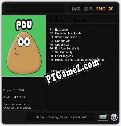 Pou: Cheats, Trainer +9 [dR.oLLe] » PTGamez.com torrent jogos