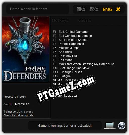 Prime World: Defenders: Treinador (V1.0.78)